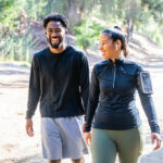 Diverse Couple Walking Fitness