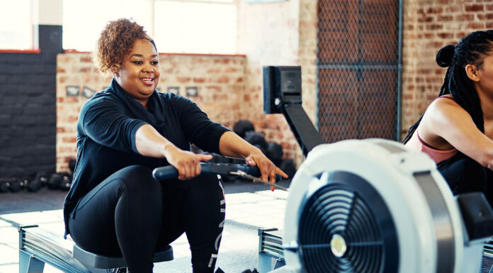 A woman working out at gym