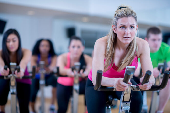 Women working out at gym