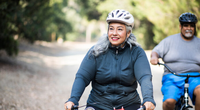 People riding a bicycle