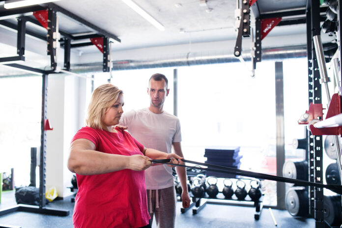 People working out at gym