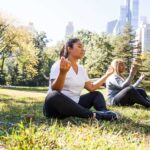 Woman exercising outdoors