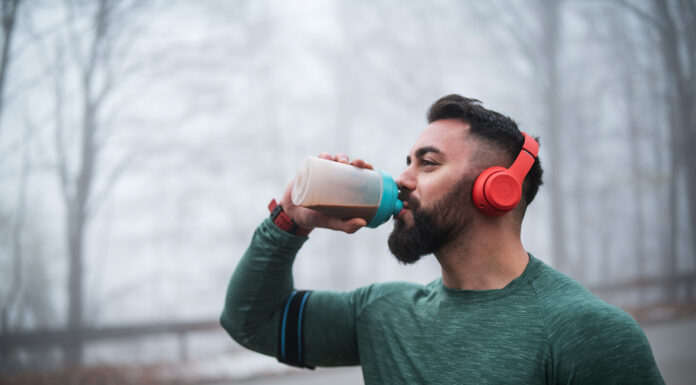 A man drinking