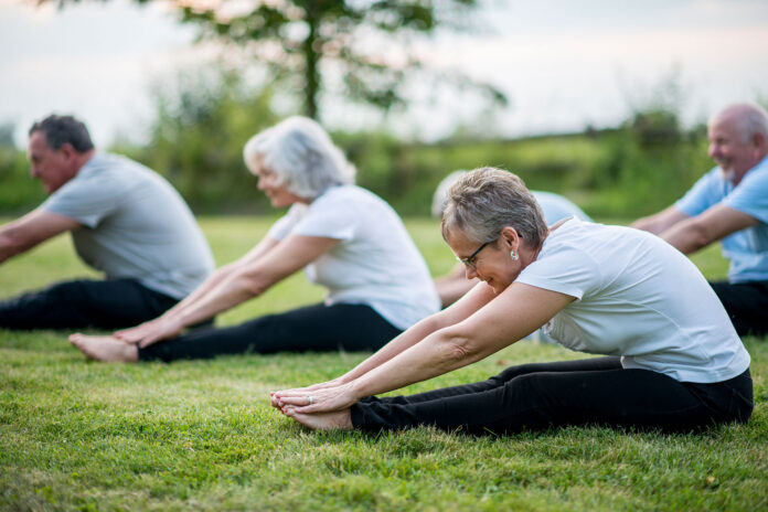 People doing yoga