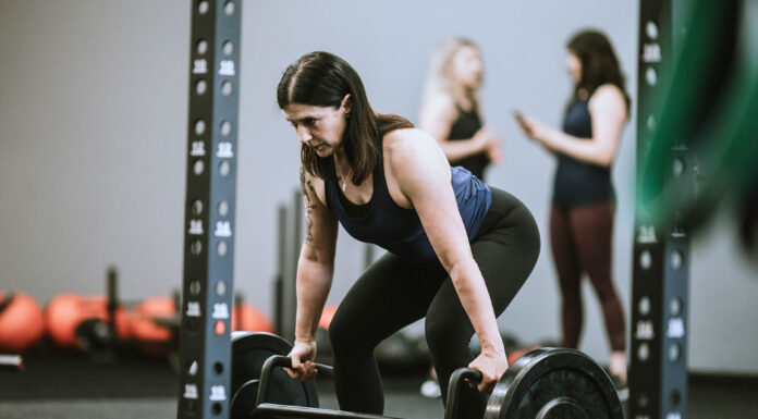 A woman in gym