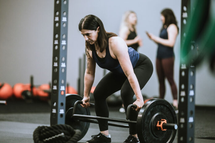 A woman in gym