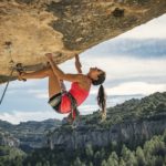 Female rock climber