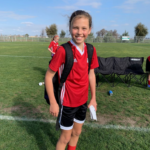Reese Goodenough, aged 10, on the soccer field.