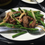 Thai dish of vegetables and beef with no rice